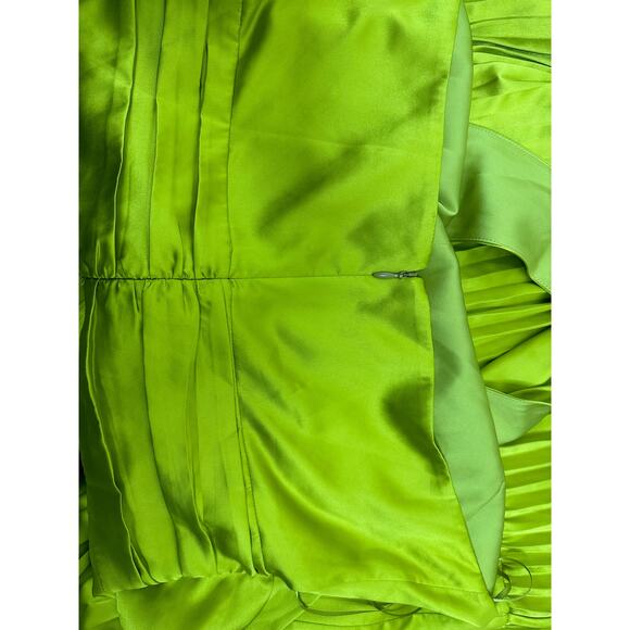 AMUR Dixon Citrine Pleated Criss Cross Halter Satin Dress NEW $598 - Picture 14 of 14